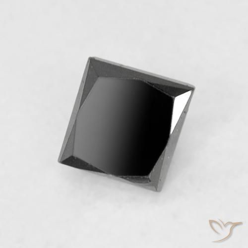 Diamante Nero naturale da 0.12 ct, Quadrato, Opaco