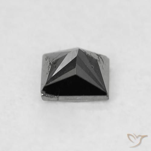 Diamante Nero naturale da 0.12 ct, Quadrato, Opaco