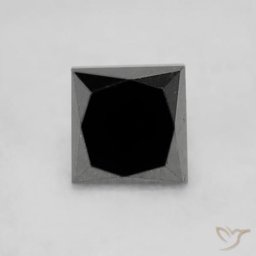 0.24ct Naturale Nero Diamante, Quadrato, Opaco
