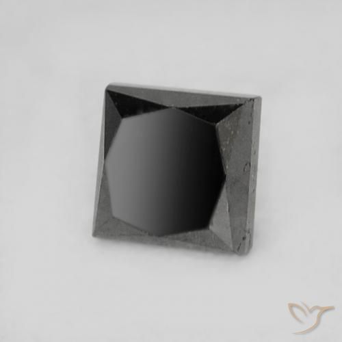 Diamante Nero naturale da 0.24 ct, Quadrato, Opaco