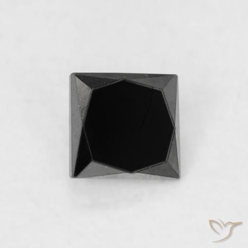Diamante Nero naturale da 0.12 ct, Quadrato, Opaco