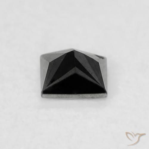 Diamante Nero naturale da 0.12 ct, Quadrato, Opaco