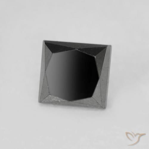 0.24ct Naturale Nero Diamante, Quadrato, Opaco