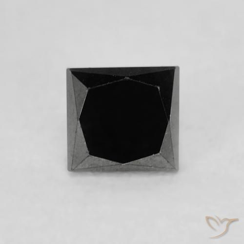 Diamante Nero naturale da 0.24 ct, Quadrato, Opaco