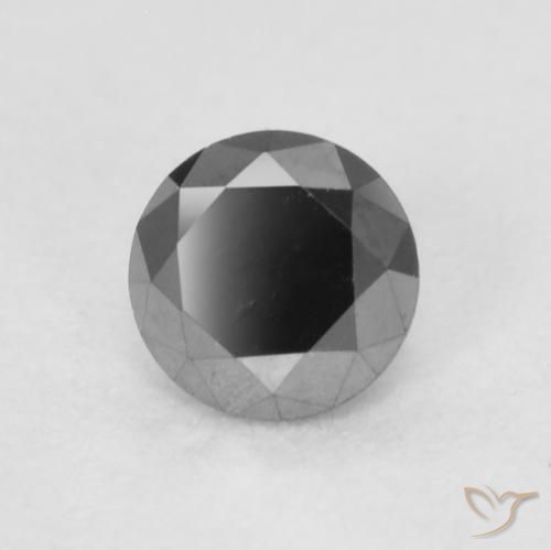 Diamante Nero naturale da 0.22 ct, Rotondo, Opaco