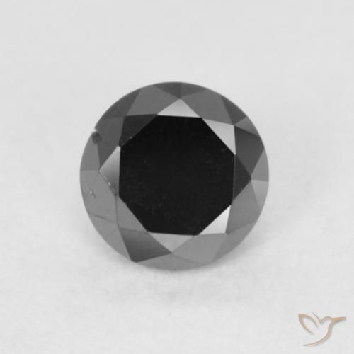 0.22ct Naturale Nero Diamante, Rotondo, Opaco