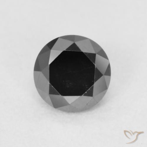 0.20ct Naturale Nero Diamante, Rotondo, Opaco