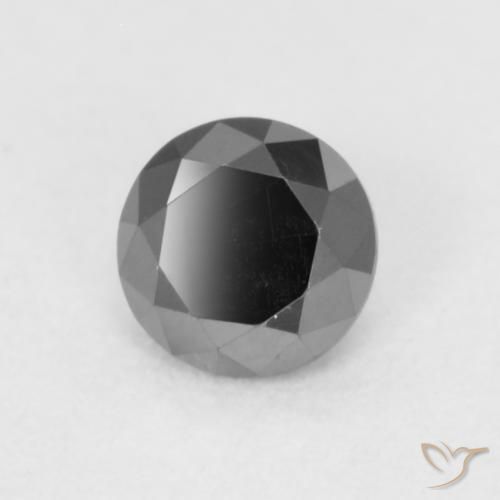 Diamante Nero naturale da 0.20 ct, Rotondo, Opaco