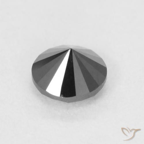 Diamante Nero naturale da 0.20 ct, Rotondo, Opaco