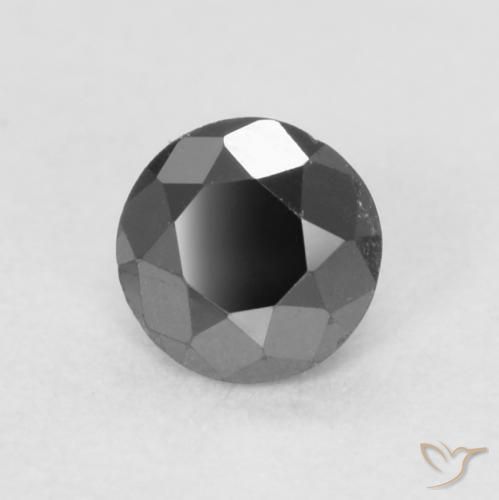 0.21ct Naturale Nero Diamante, Rotondo, Opaco