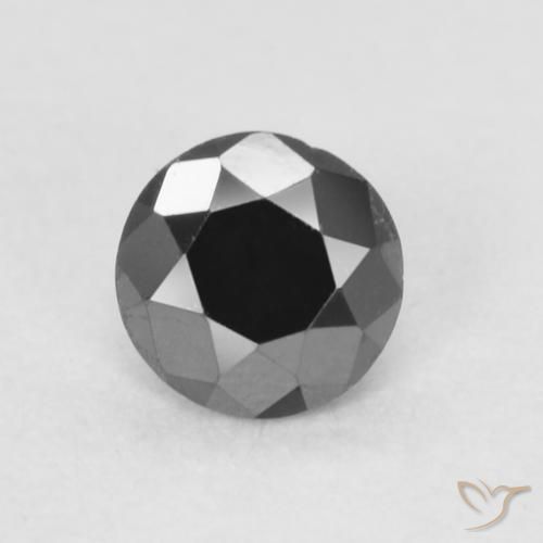 Diamante Nero naturale da 0.21 ct, Rotondo, Opaco