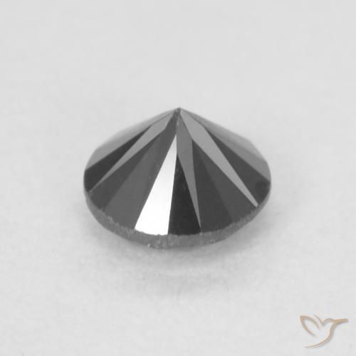 Diamante Nero naturale da 0.21 ct, Rotondo, Opaco