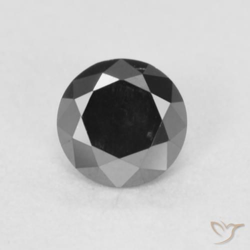 0.20ct Naturale Nero Diamante, Rotondo, Opaco