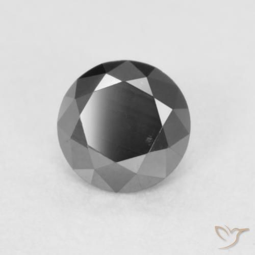 Diamante Nero naturale da 0.20 ct, Rotondo, Opaco