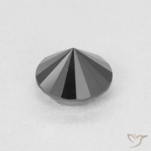 Diamante Nero naturale da 0.20 ct, Rotondo, Opaco