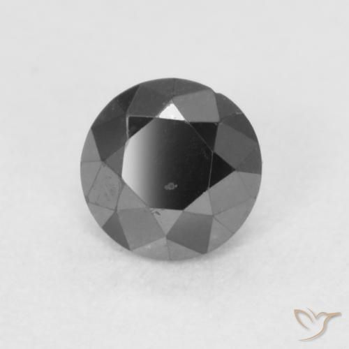 Diamante Nero naturale da 0.21 ct, Rotondo, Opaco
