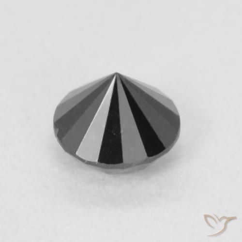 Diamante Nero naturale da 0.21 ct, Rotondo, Opaco