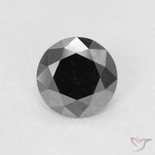 0.17ct Naturale Nero Diamante, Rotondo, Opaco