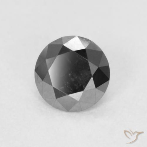 Diamante Nero naturale da 0.17 ct, Rotondo, Opaco