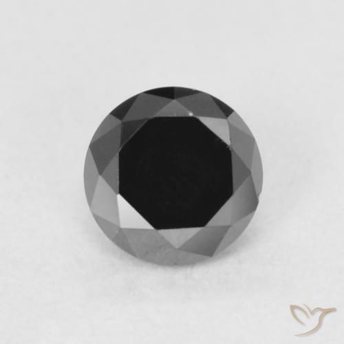 0.22ct Naturale Nero Diamante, Rotondo, Opaco