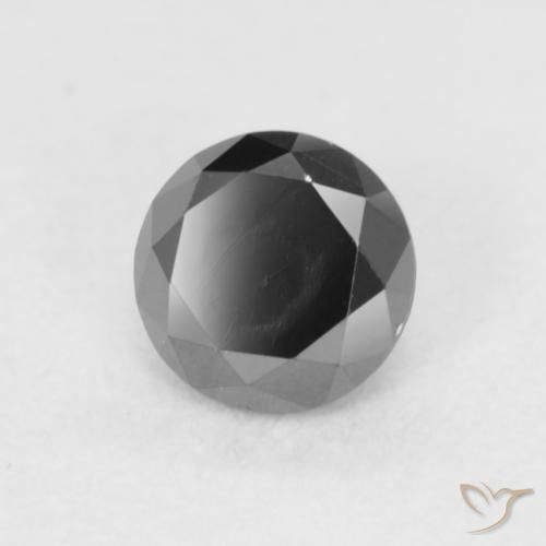 Diamante Nero naturale da 0.22 ct, Rotondo, Opaco