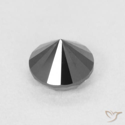 Diamante Nero naturale da 0.22 ct, Rotondo, Opaco