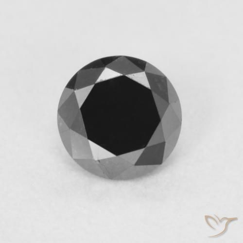 0.21ct Naturale Nero Diamante, Rotondo, Opaco