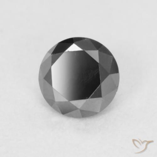 Diamante Nero naturale da 0.21 ct, Rotondo, Opaco