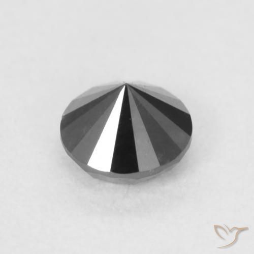 Diamante Nero naturale da 0.21 ct, Rotondo, Opaco