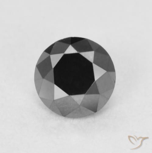 0.23ct Naturale Nero Diamante, Rotondo, Opaco