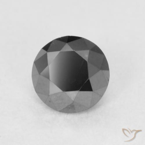 Diamante Nero naturale da 0.23 ct, Rotondo, Opaco