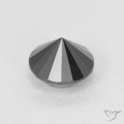 Diamante Nero naturale da 0.23 ct, Rotondo, Opaco