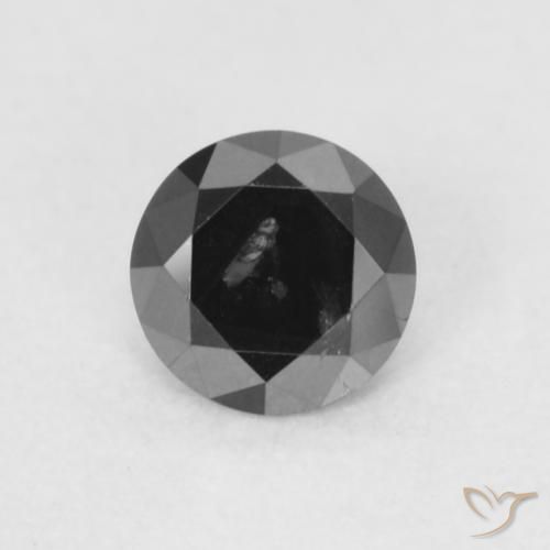 0.18ct Naturale Nero Diamante, Rotondo, Opaco