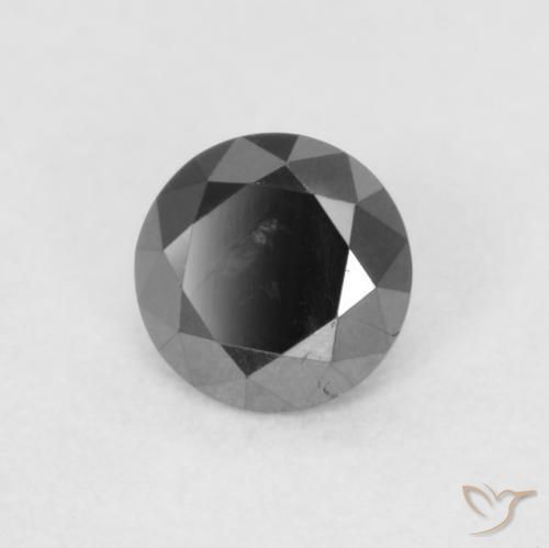 Diamante Nero naturale da 0.18 ct, Rotondo, Opaco