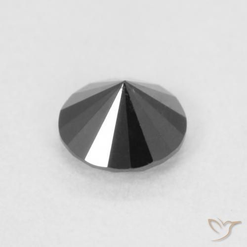 Diamante Nero naturale da 0.18 ct, Rotondo, Opaco