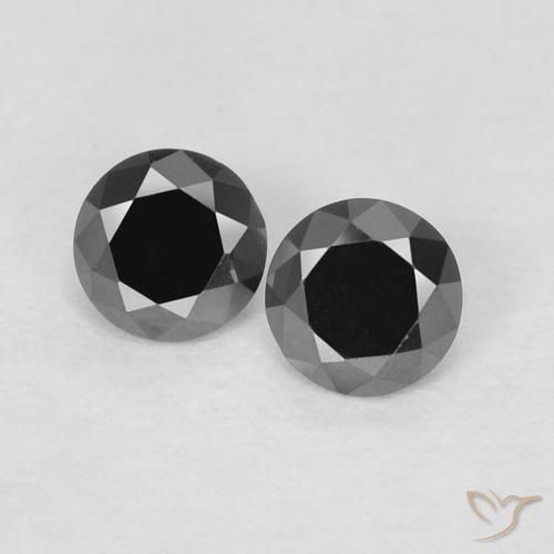 0.24ctw Naturale Nero Diamante, Rotondo, Opaco