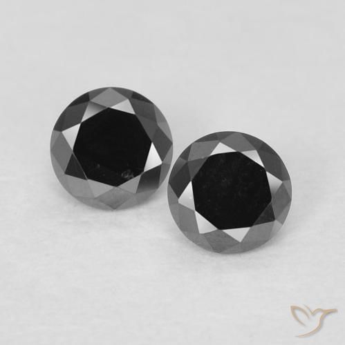 0.25ctw Naturale Nero Diamante, Rotondo, Opaco