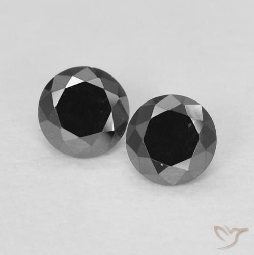 0.23ctw Naturale Nero Diamante, Rotondo, Opaco