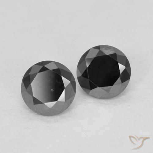 Gemme di Diamante Nero naturale da 0.23 ct, Rotondo, Opaco