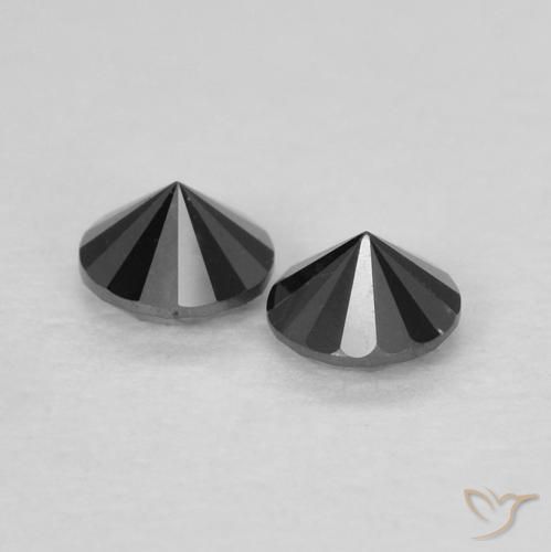 Gemme di Diamante Nero naturale da 0.23 ct, Rotondo, Opaco