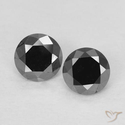 0.26ctw Naturale Nero Diamante, Rotondo, Opaco