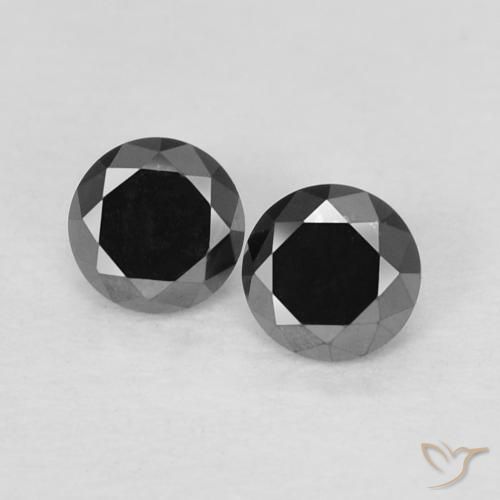 0.27ctw Naturale Nero Diamante, Rotondo, Opaco