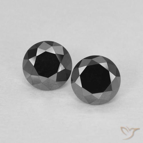 0.27ctw Naturale Nero Diamante, Rotondo, Opaco