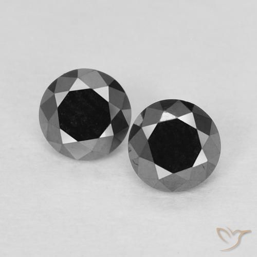 0.29ctw Naturale Nero Diamante, Rotondo, Opaco