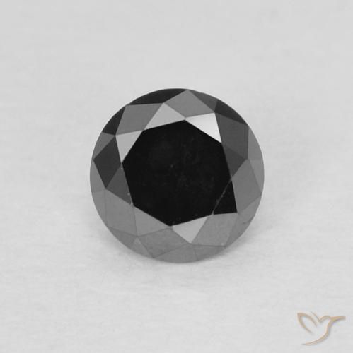 0.22ct Naturale Nero Diamante, Rotondo, Opaco