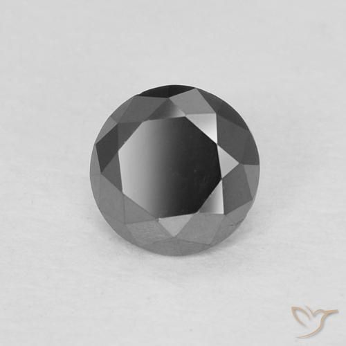 Diamante Nero naturale da 0.22 ct, Rotondo, Opaco