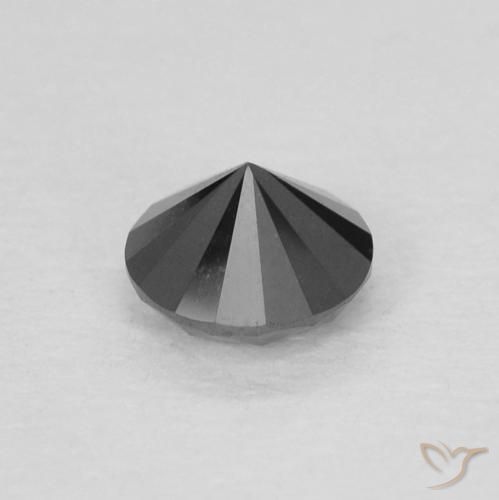Diamante Nero naturale da 0.22 ct, Rotondo, Opaco