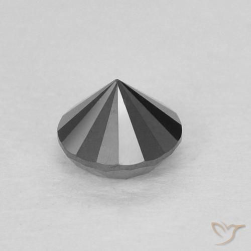 Diamante Nero naturale da 0.22 ct, Rotondo, Opaco