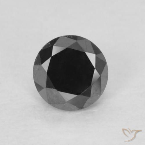 0.15ct Naturale Nero Diamante, Rotondo, Opaco