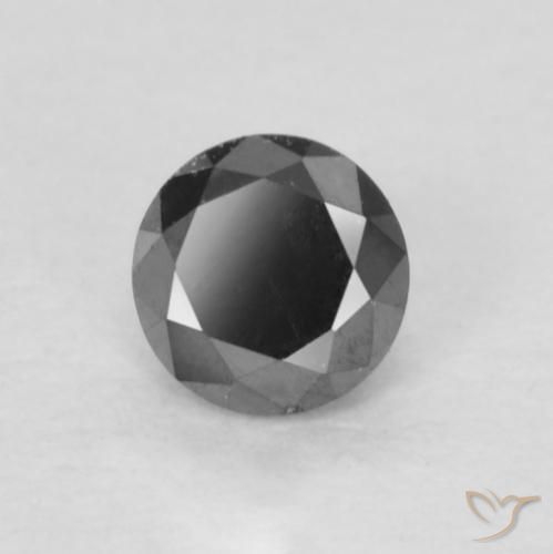Diamante Nero naturale da 0.15 ct, Rotondo, Opaco